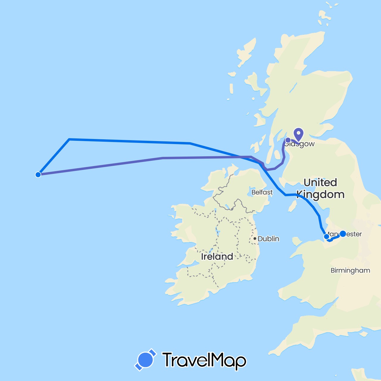 TravelMap itinerary: train, til forliset, fra forliset in United Kingdom (Europe)